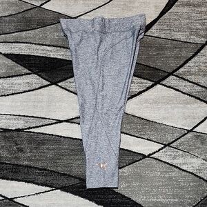 VS PINK 2017 ULTIMATE GOLD SHINE DOG CUT-OUT SLITS DETAILS GRAY CROPPED LEGGINGS